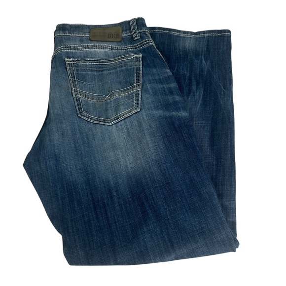 BKE Jeans Men’s 36x31 Tyler Straight Leg Buckle Blue Denim Pants Western Cowboy - Picture 1 of 15